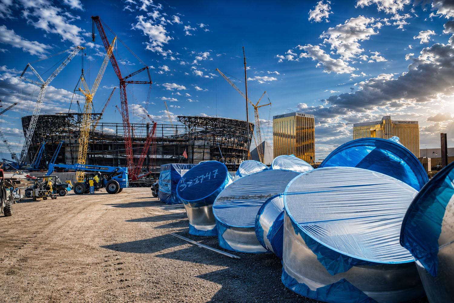 preinstalled duct outside of the allegiant stadium